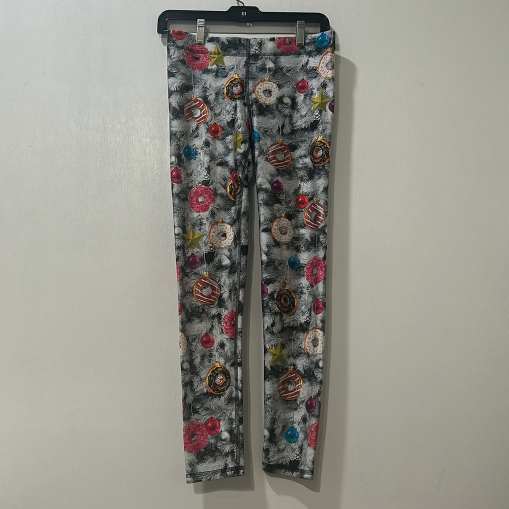 TEREZ LEGGIN DONUT ORNAMENT HOLIDAY  PRINT MID RISE WOMENS SZ MEDIUM